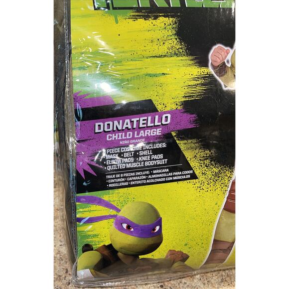 NIB! Teenage Mutant Ninja Turtles Donatello Child Halloween Costume Large 12-14 - Picture 3 of 7